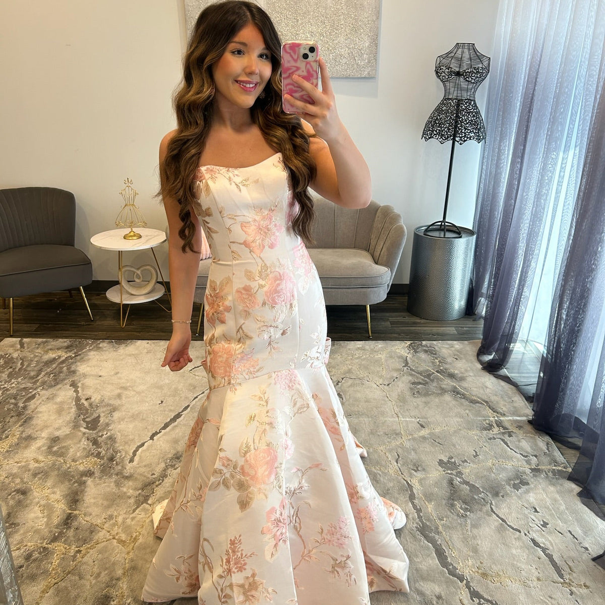 JoycesTPR Sherri Hill 58595 Blush Print Prom 