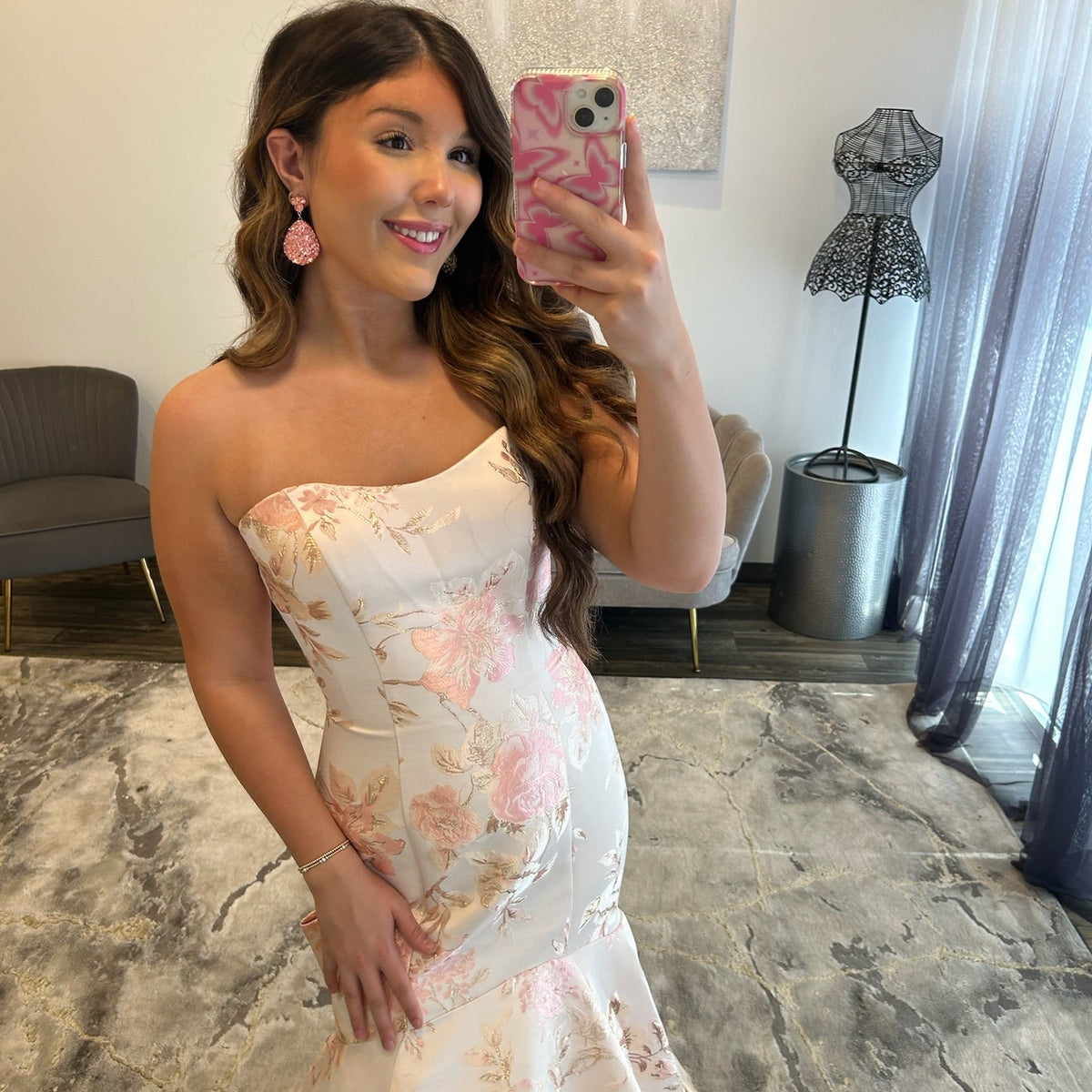 JoycesTPR Sherri Hill 58595 Blush Print Prom 