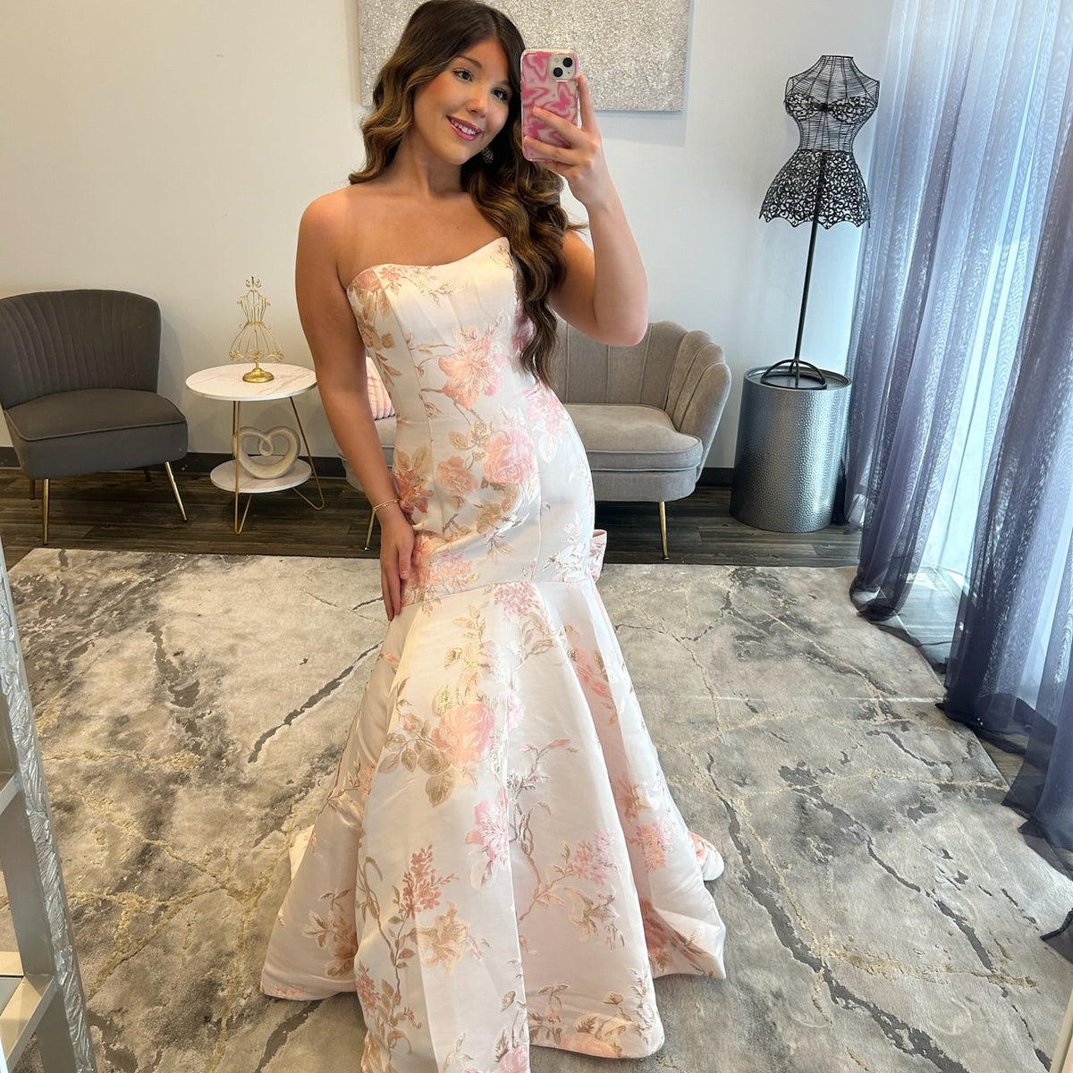 JoycesTPR Sherri Hill 58595 Blush Print Prom 