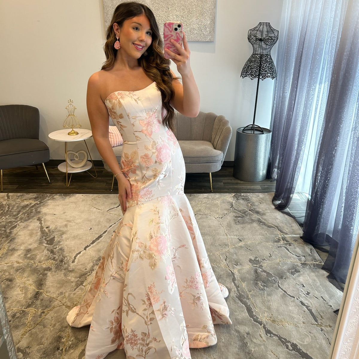 JoycesTPR Sherri Hill 58595 Blush Print Prom 