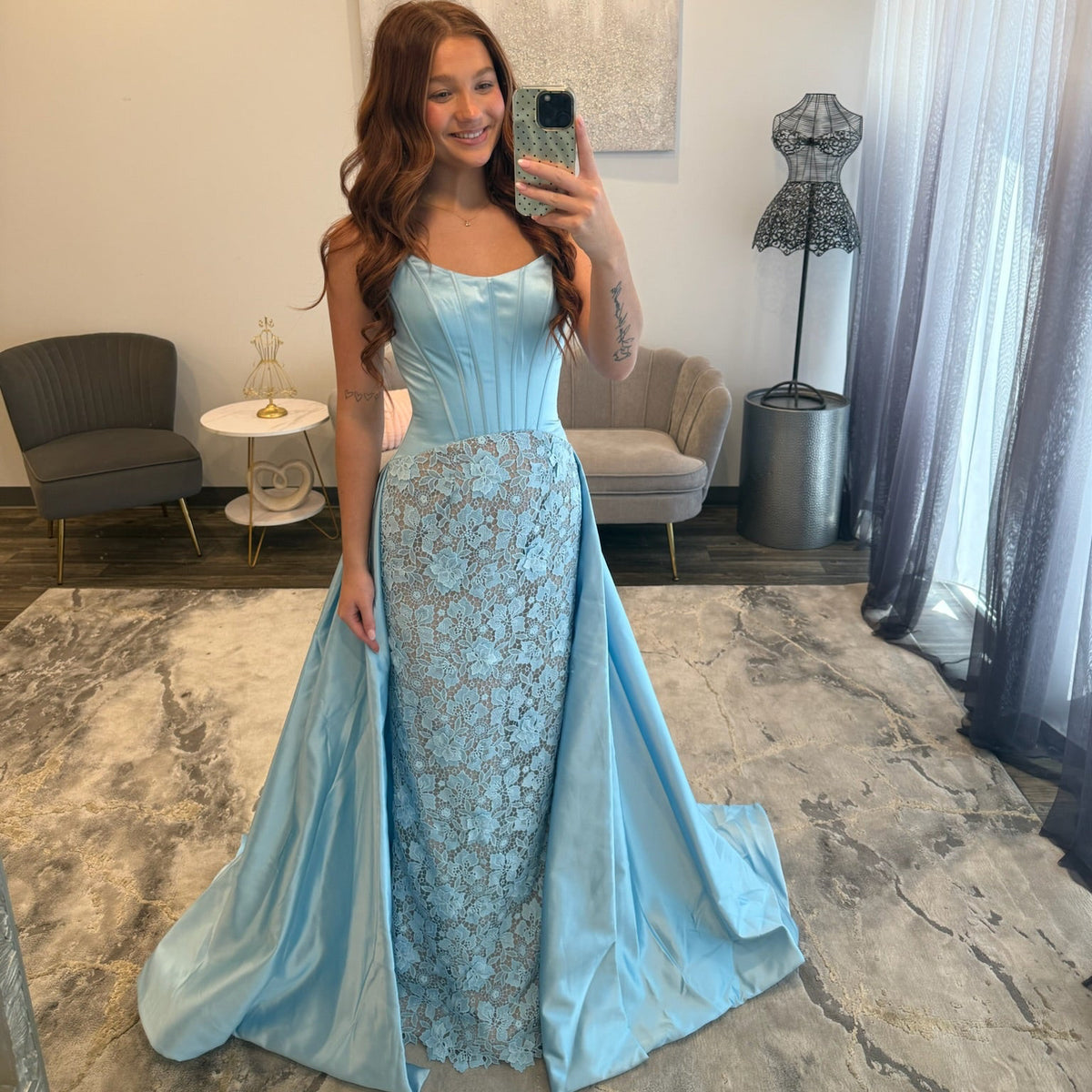 JoycesTPR Sherri Hill 58625 Light Blue Nude Prom 