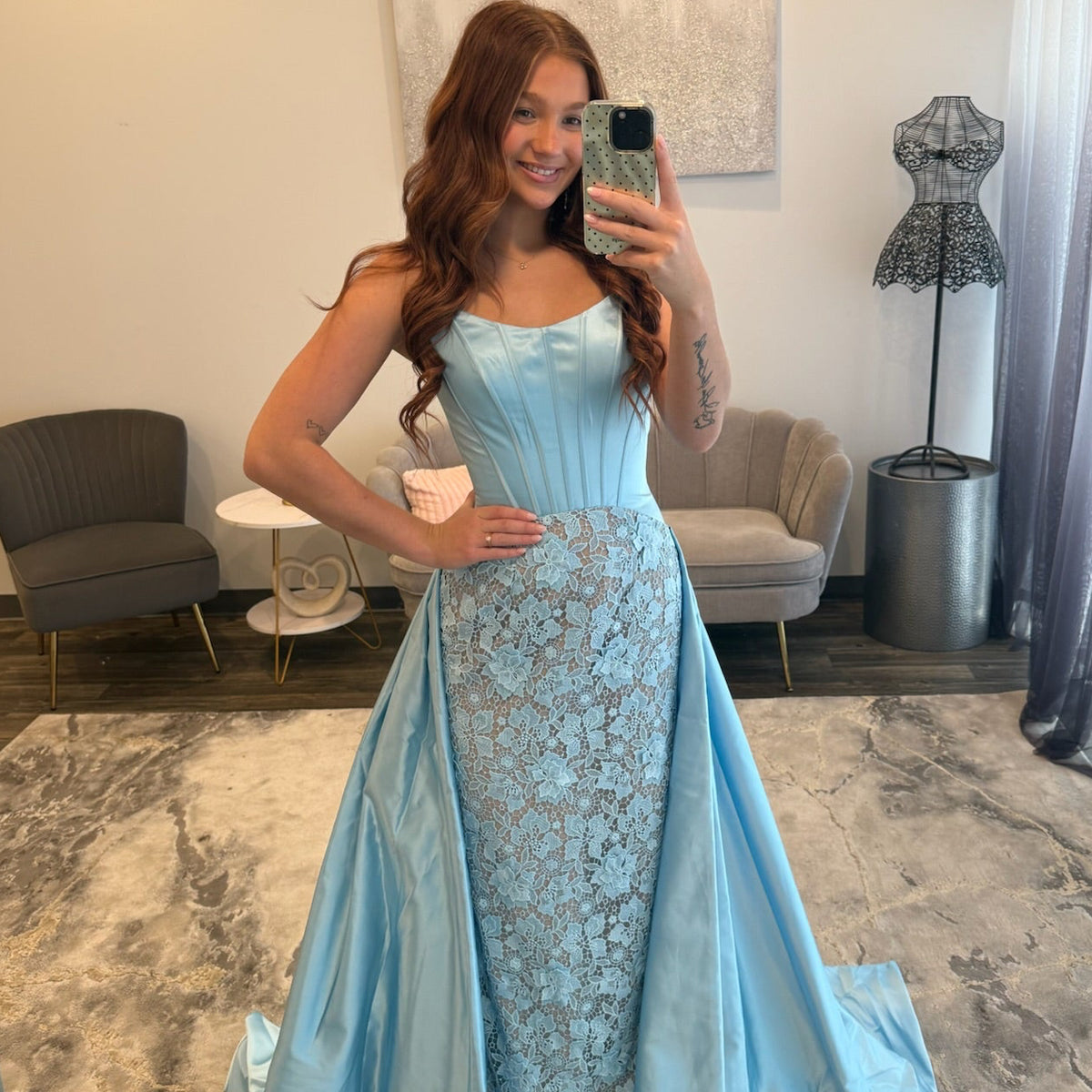 JoycesTPR Sherri Hill 58625 Light Blue Nude Prom 