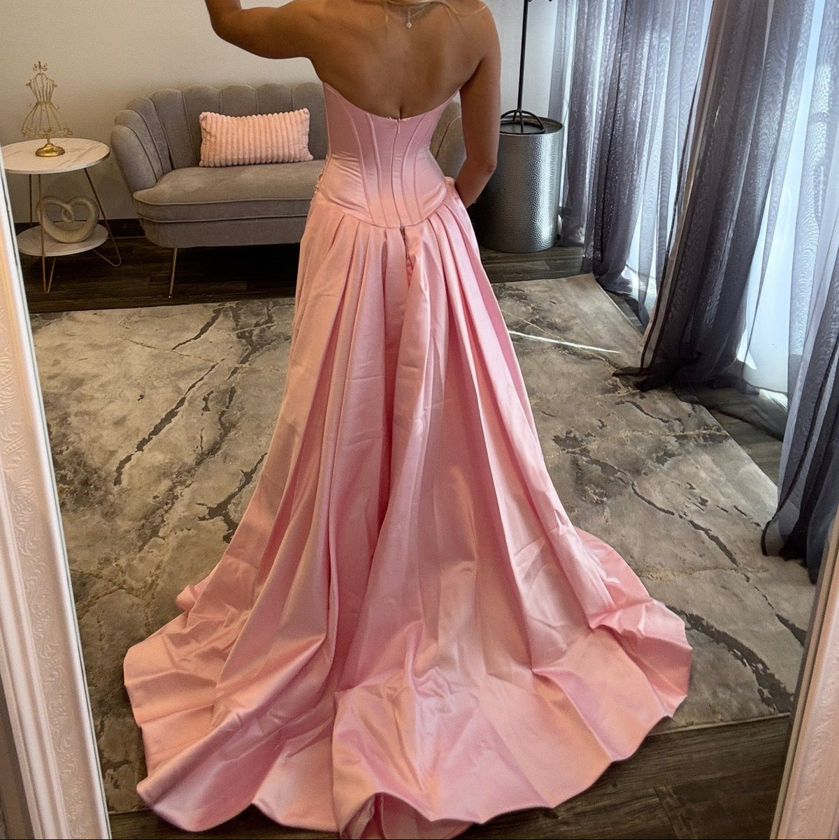 JoycesTPR Sherri Hill 58625 Pink Nude Prom Back 