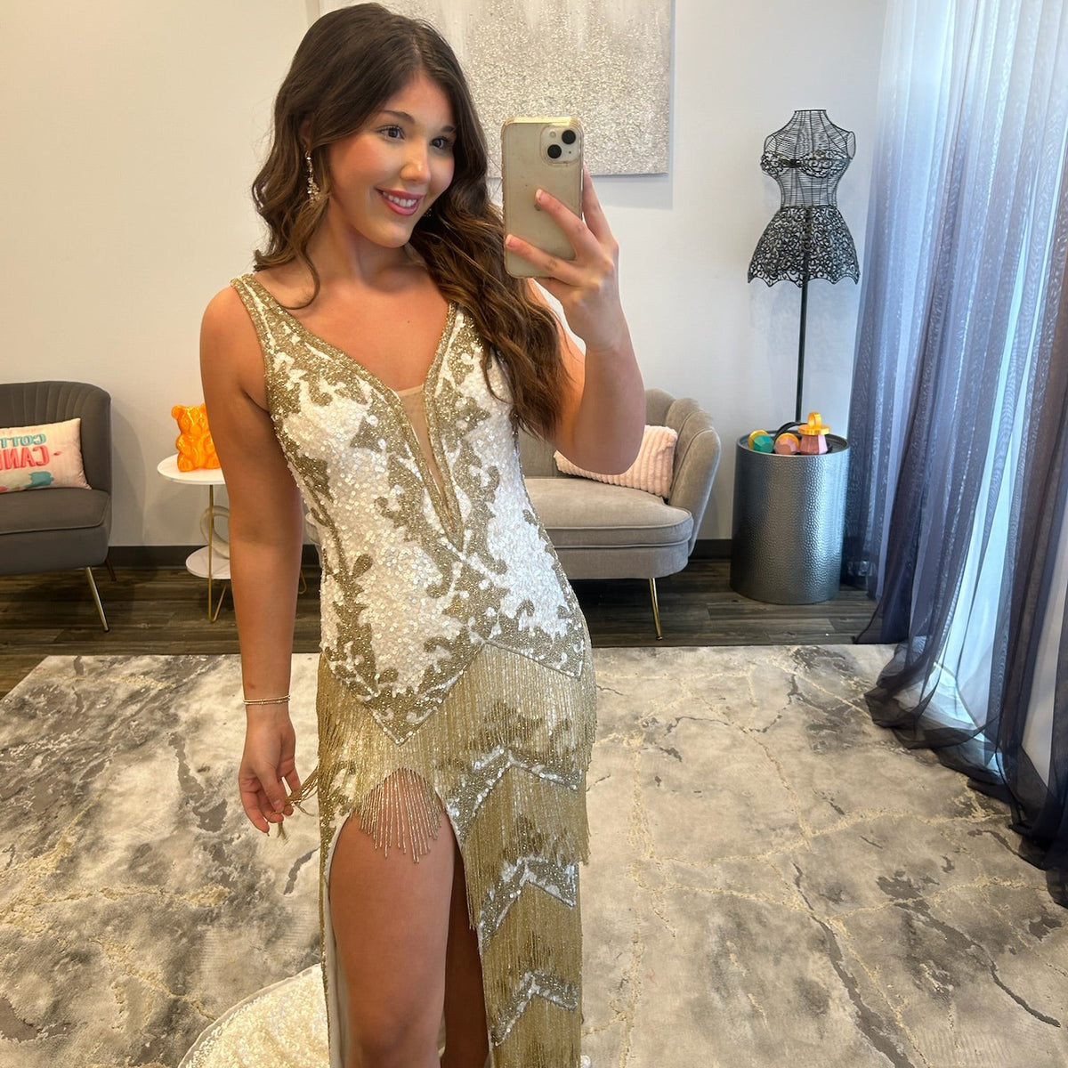 JoycesTPR Sherri Hill 58847 White Gold Payton