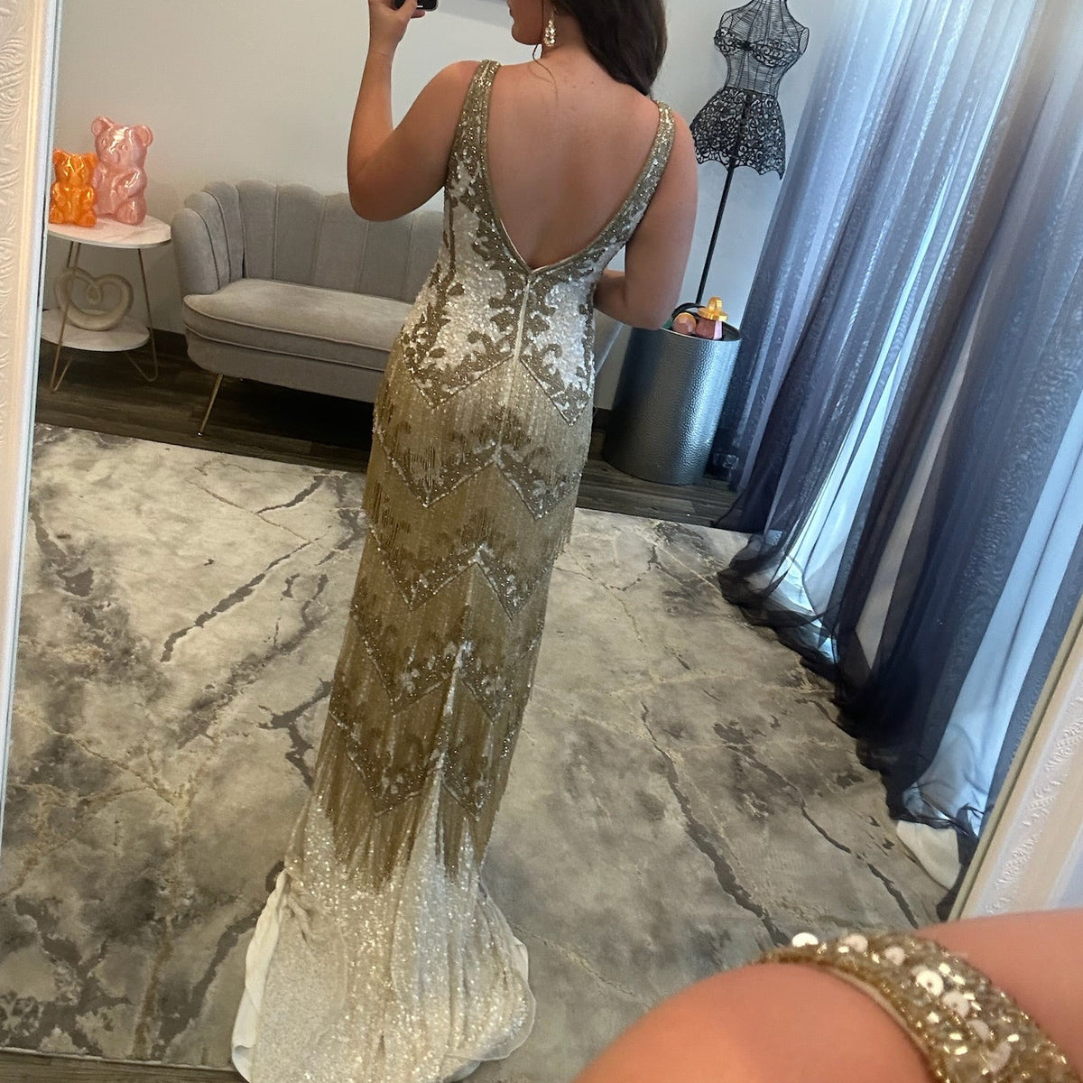 JoycesTPR Sherri Hill 58847 White Gold Payton