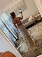 Sherri Hill 67126 Nude Ivory Silver Prom Back 