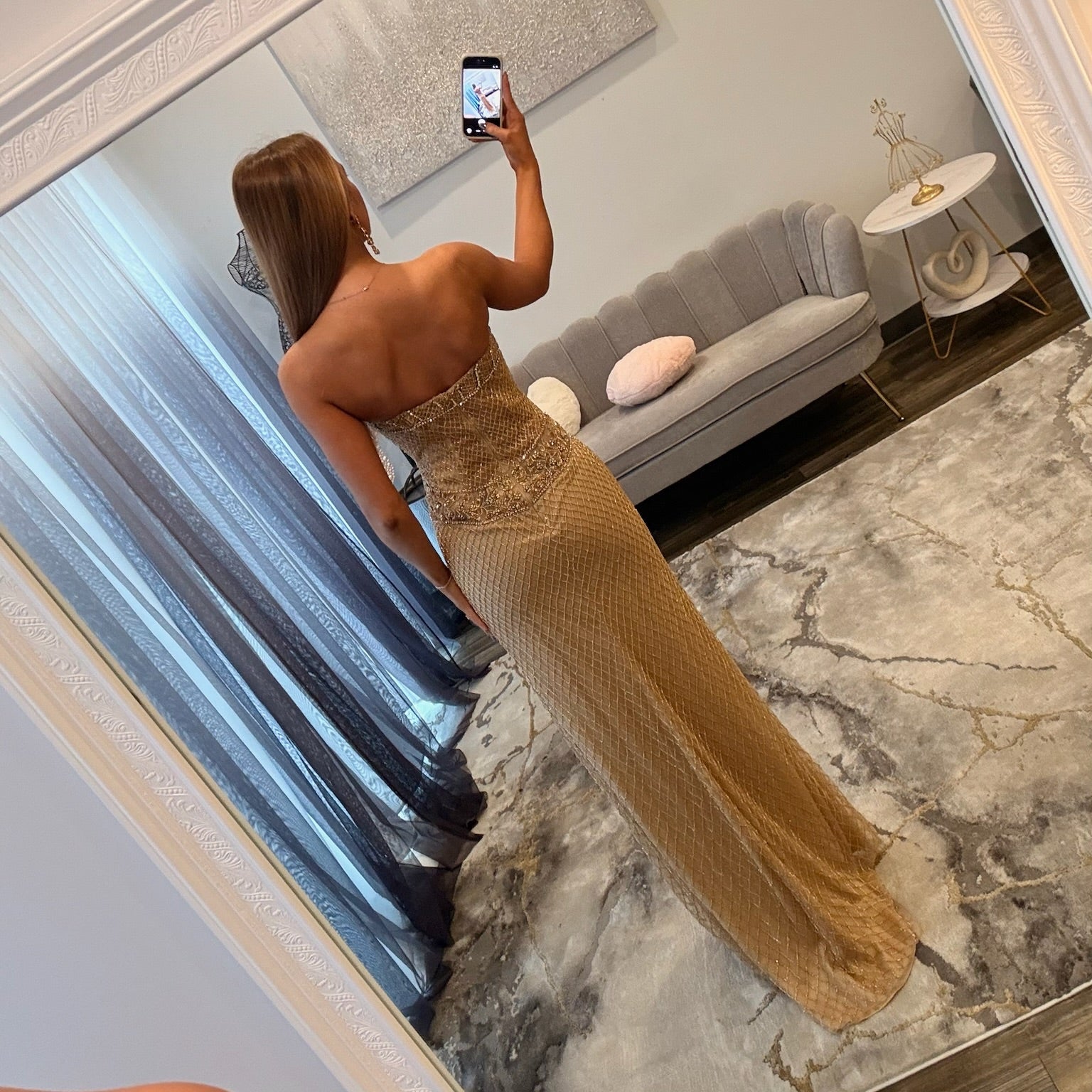 JoycesTPR Sherri Hill 67127 Nude Gold Prom 