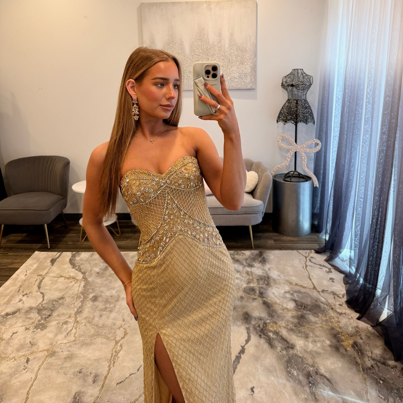 JoycesTPR Sherri Hill 67127 Nude Gold Prom 