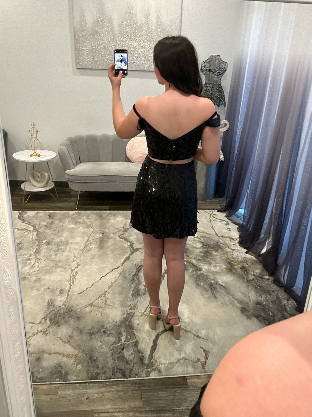 JoycesTPR Sherri Hill Black Two Piece Short Dress Back