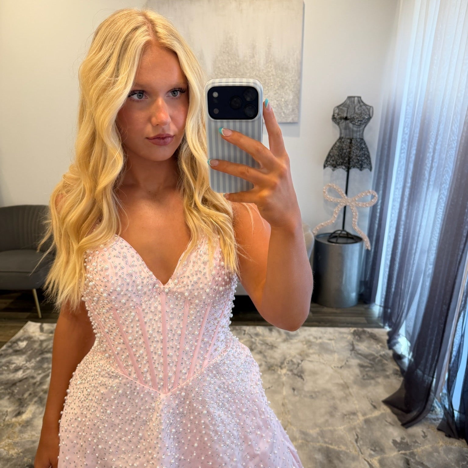 JoycesTPR Sherri Hill Pink Silver Ballgown 58096