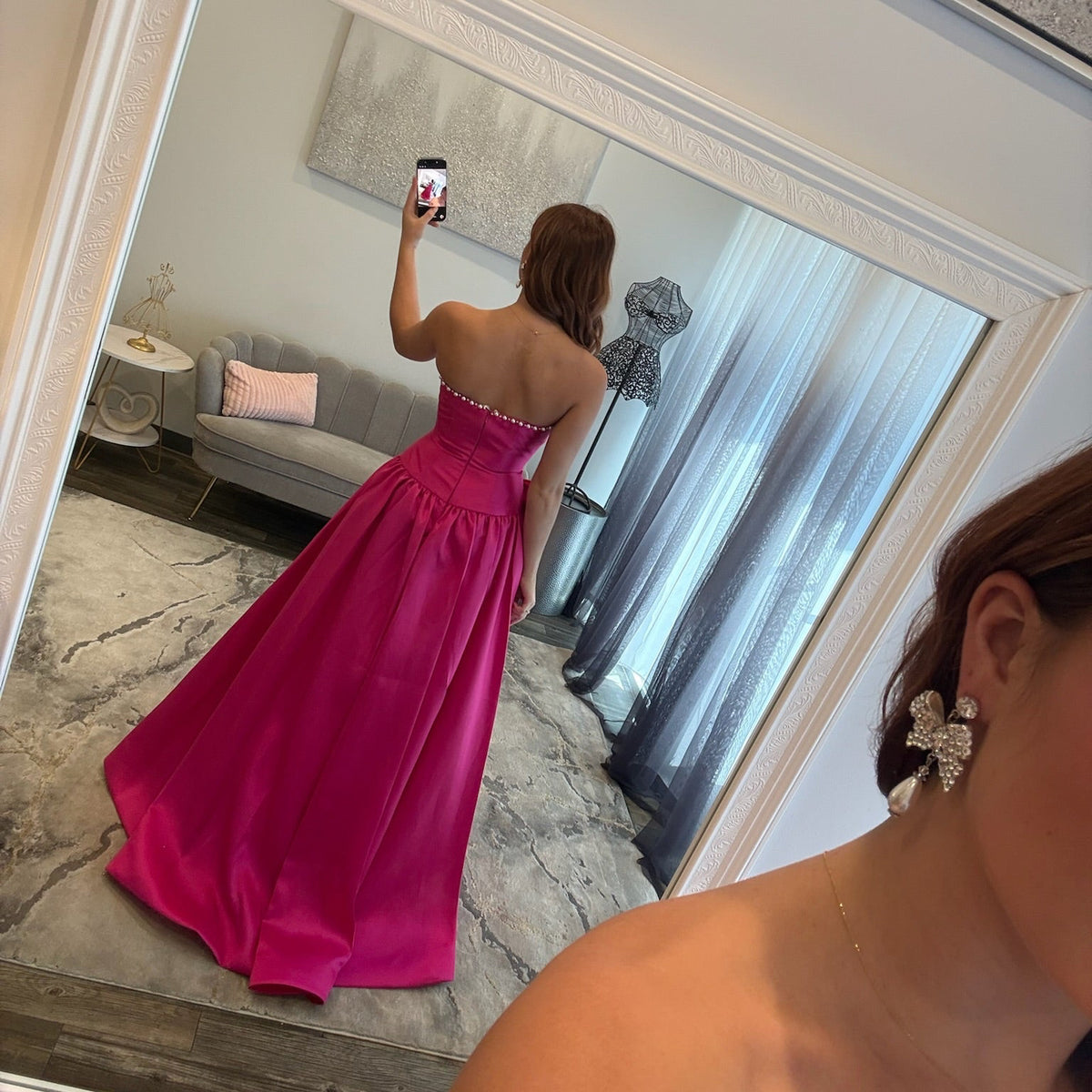 JoycesTPR Sherri Hill Prom Dress 58381 Bright Fuchsia Back 