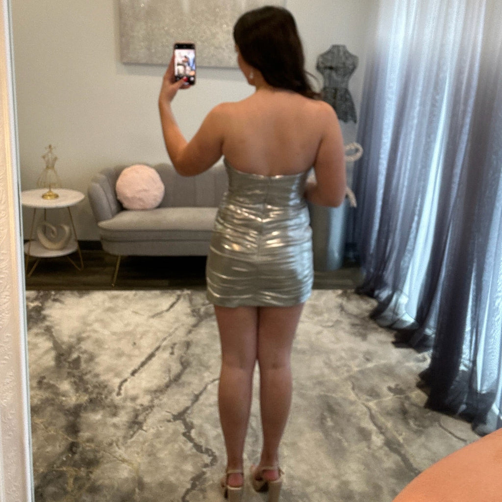 JoycesTPR Sherri Hill Silver 56519 Short Dress 