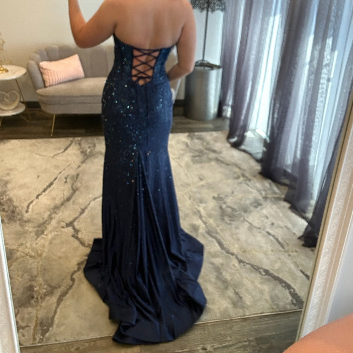JoycesTPR Sherri Hill Style 57411 Navy Prom 