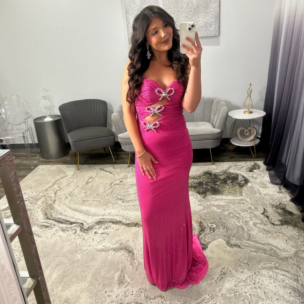 Portia and Scarlett PS25123 Fuchsia Prom Dress 
