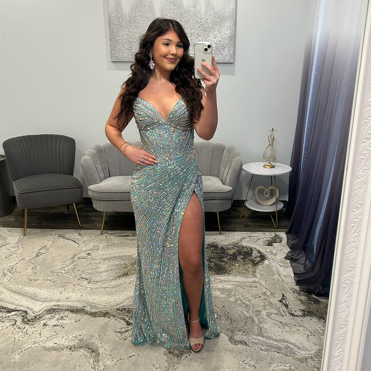 Portia and Scarlett PS25454 Aqua Prom Dress 