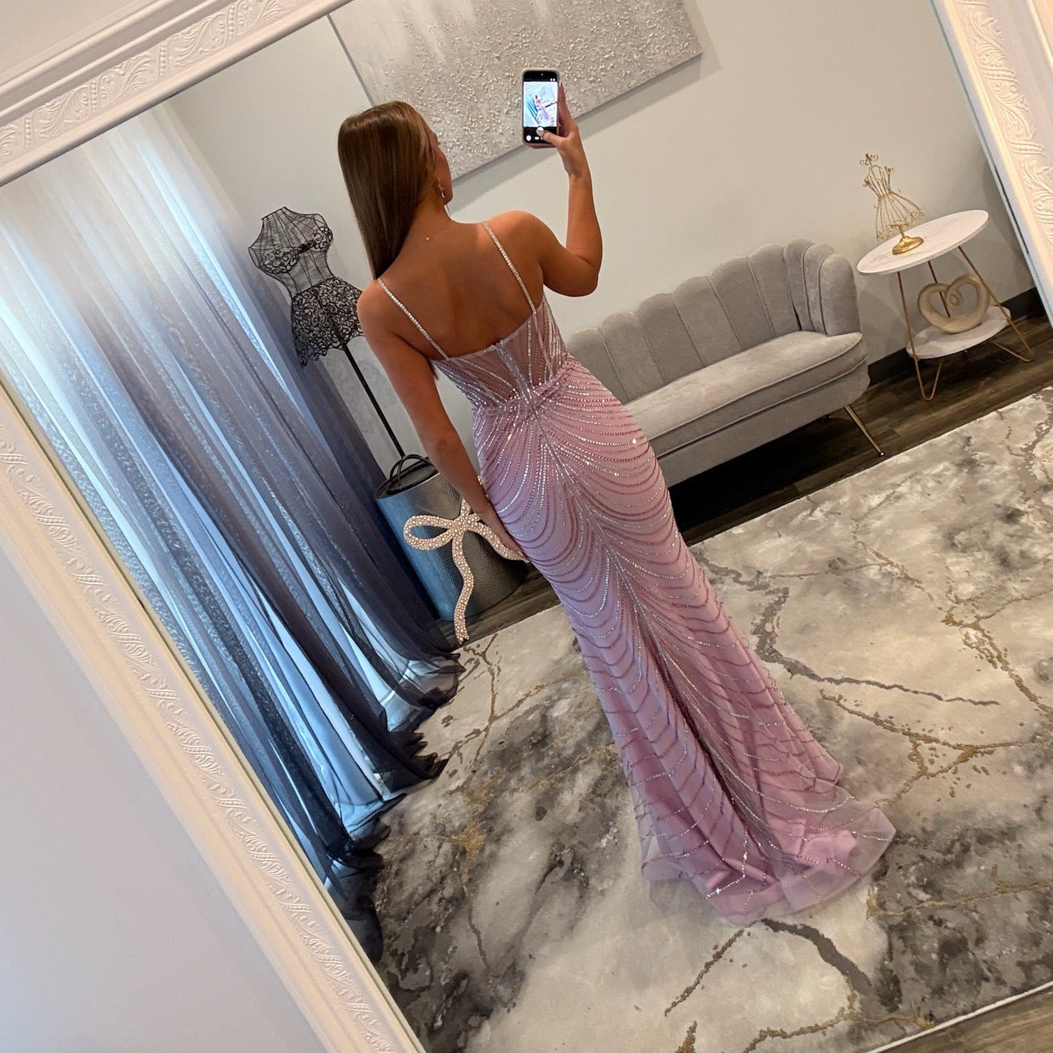 Portia and Scarlett PS26095 Lilac Prom Dress Back 