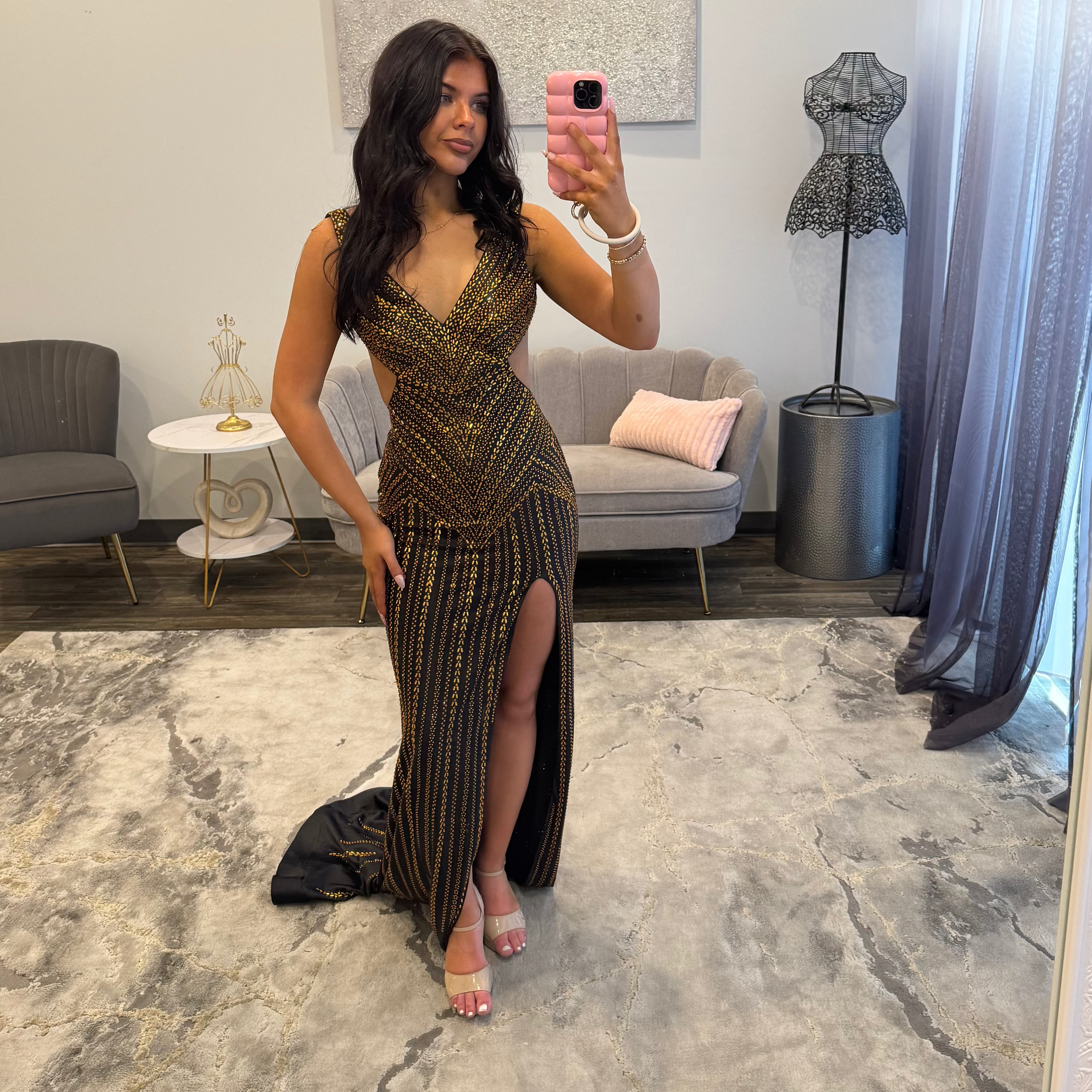 Portia and Scarlett PS27079 Black Gold Prom 