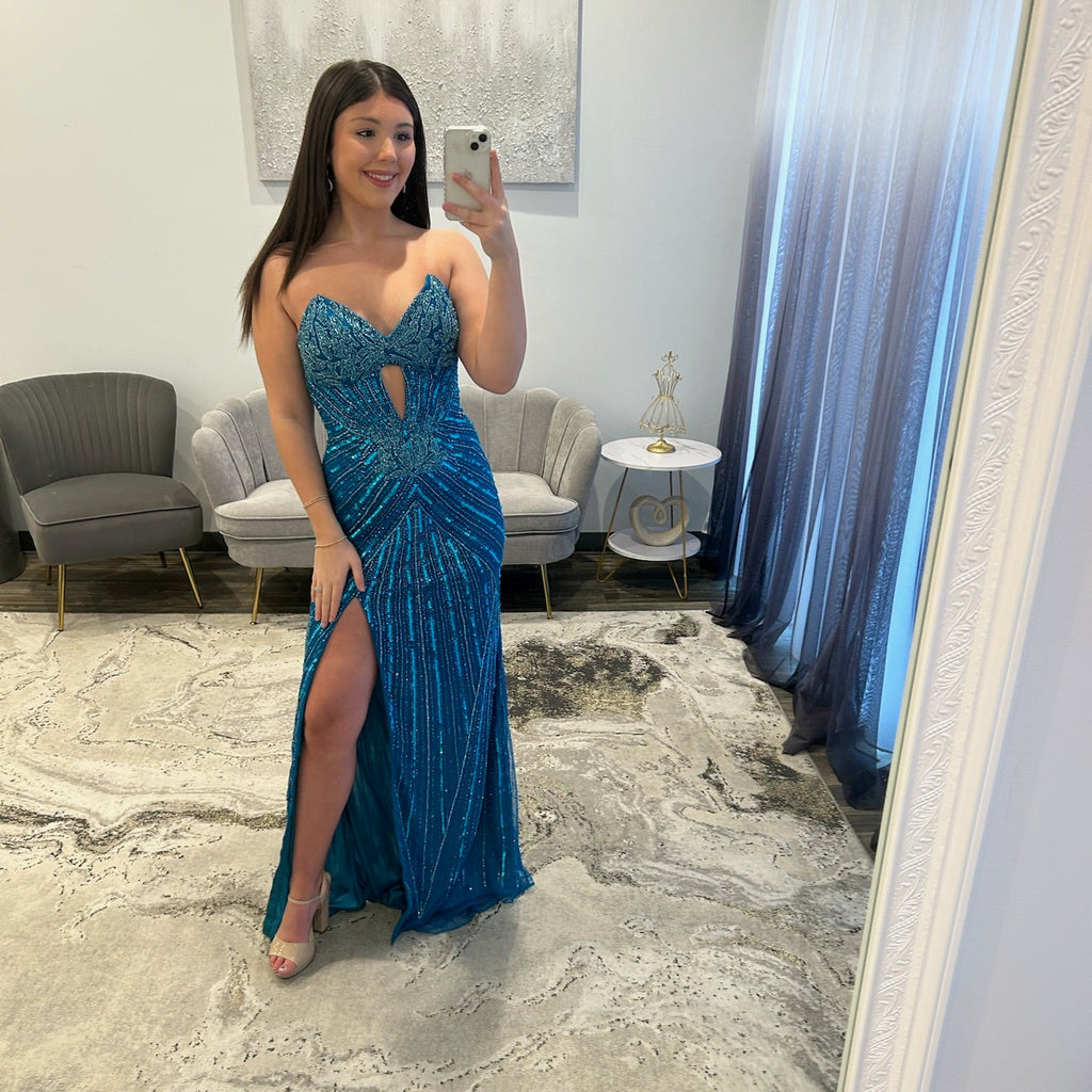 Primavera 4309 Peacock Prom Dress 