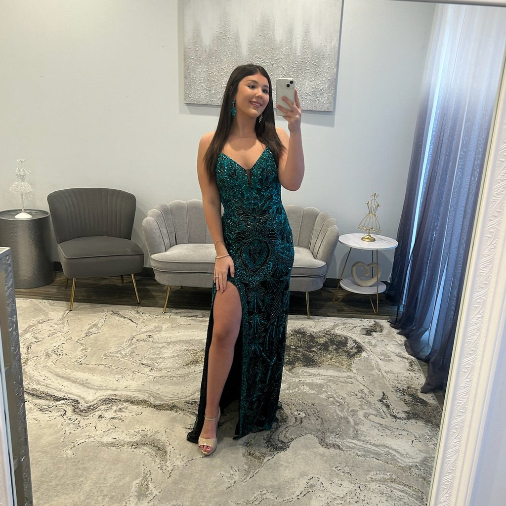 Primavera 4335 Black Tel Prom Dress 