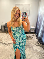 Primavera 4362 Teal Prom Dress 