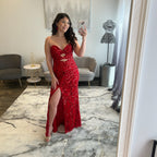 Primavera 4504 Red Prom Dress 