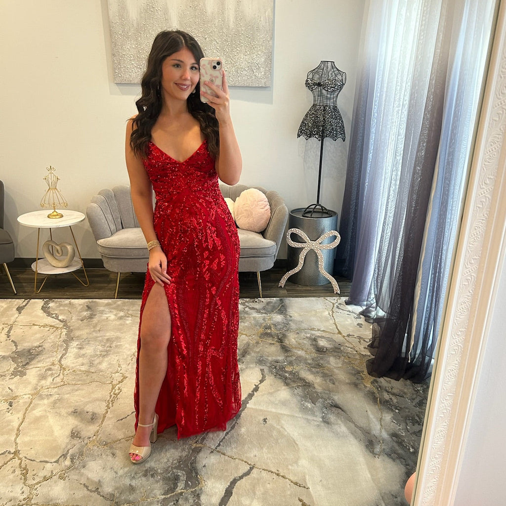 Primavera 4513 Red Prom Dress 