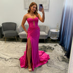 Sherri Hill 56161 Bright Fuchsia Prom Dress