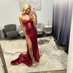 Sherri Hill 56161 Burgundy Prom Dress