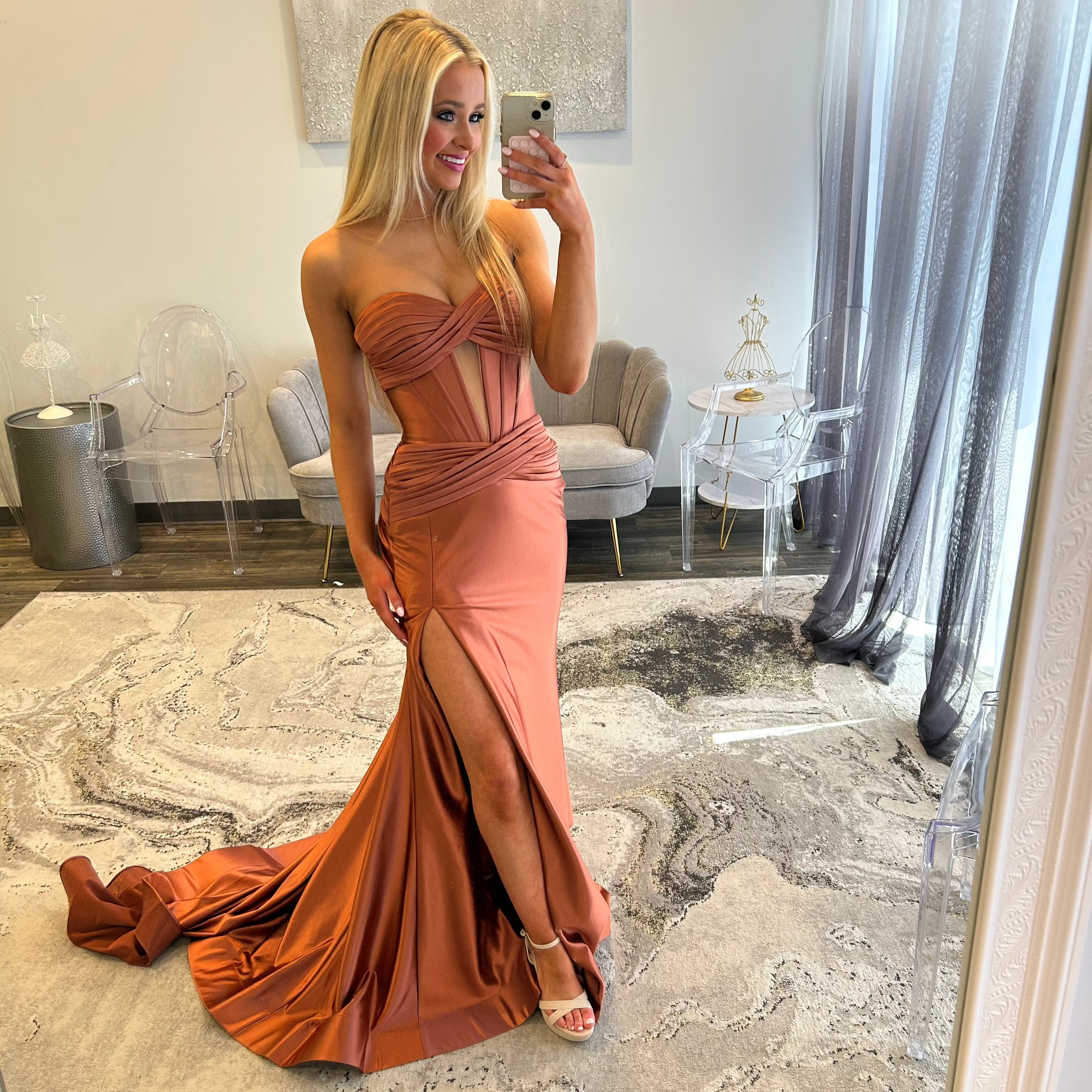 Sherri Hill 56161 Copper Prom Dress