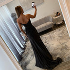 Sherri Hill 56620 Black Fitted Prom Dress with High Slit JoycesTPR
