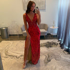 Sherri Hill 57204 Nude Red Fuchsia 