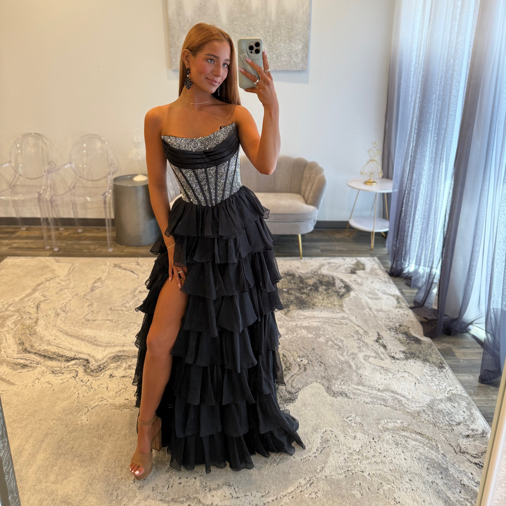 Sherri Hill 57288 Black and Silver Prom Dress Top Seller
