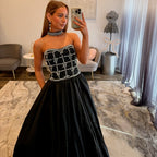 Sherri_Hill_57496 Black_Silver_Prom_Dress_Up Close 