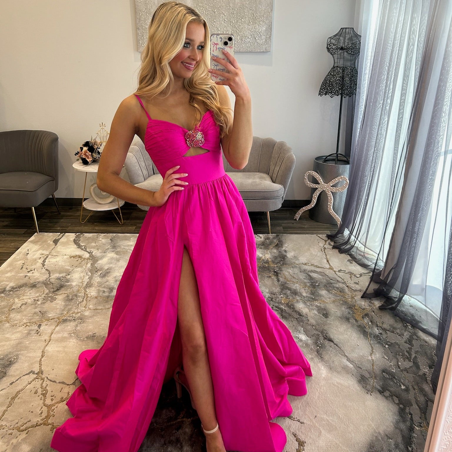 Sherri Hill 57505 Bright Fuchsia Prom Dress 