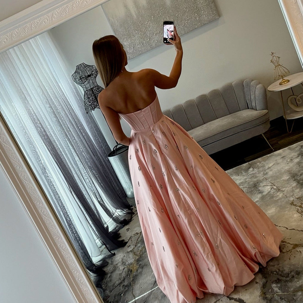 Sherri Hill 57575 Blush Prom Dress JoycesTPR Back