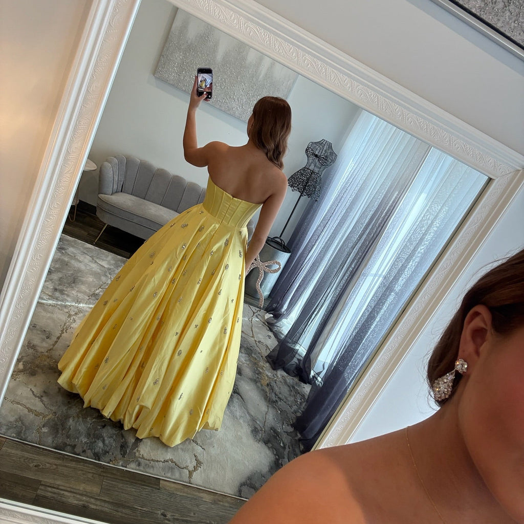 Sherri Hill 57575 Yellow  Prom Dress JoycesTPR Back 