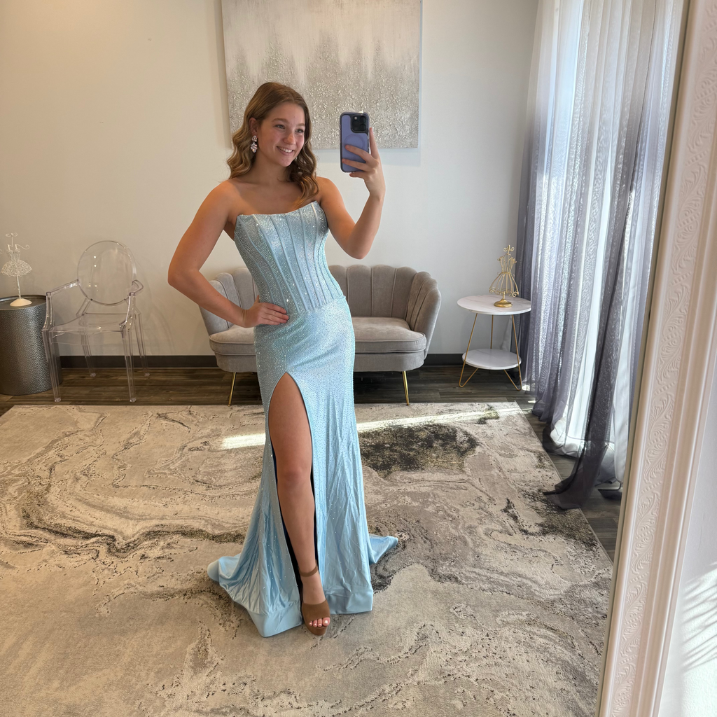 Sherri Hill 57640 Light Blue Prom Dress 
