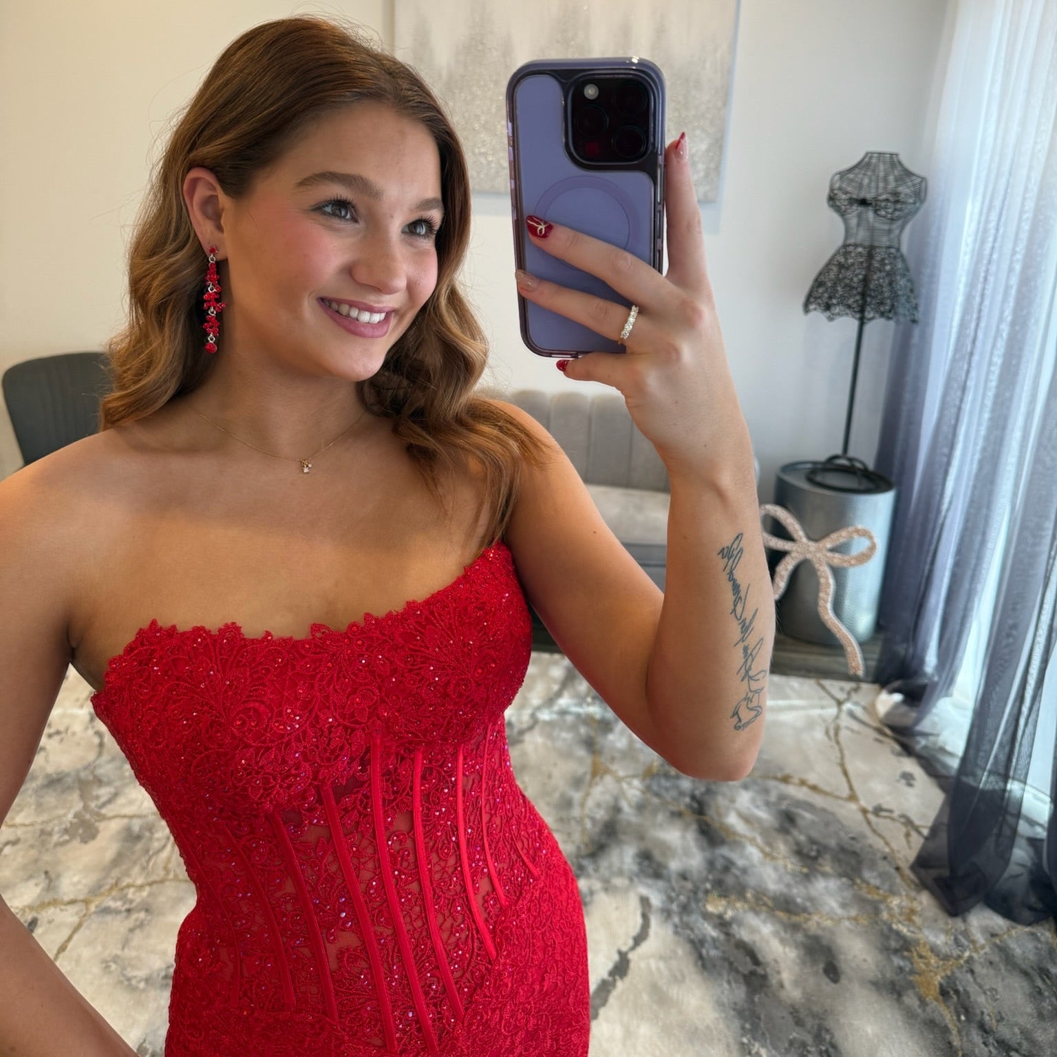 Sherri Hill 57646 Red JoycesTPR Prom Dress Up Close 
