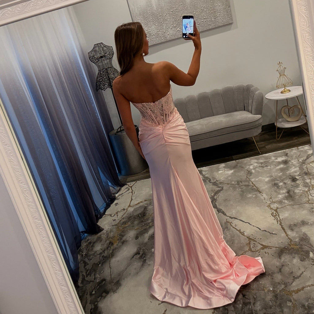 Sherri Hill 57681 Light Pink Blush Prom Dress JoycesTPR Back 