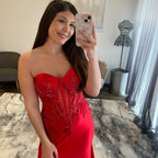 Sherri Hill 57681 Red Prom Dress JoycesTPR Close Up