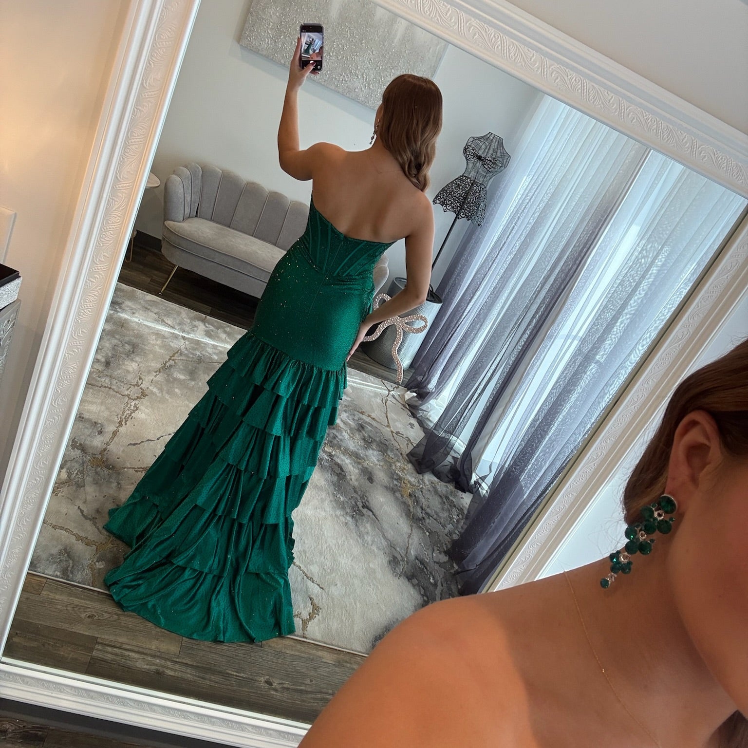 Sherri Hill 57695 Emerald Prom Dress Back