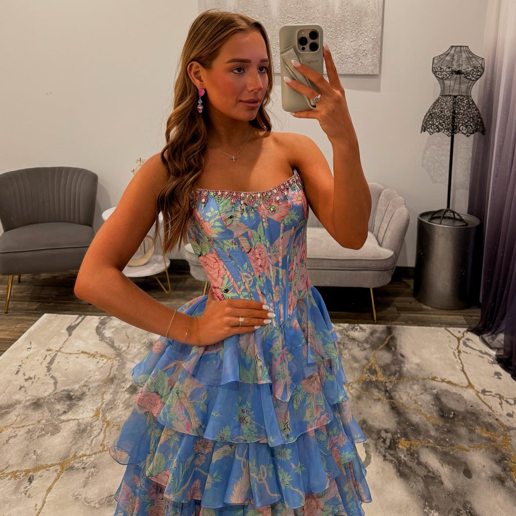 Sherri Hill 57727 Periwinkle Print 
