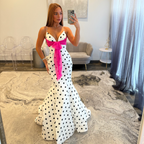 Sherri Hill 57803 Ivory Black Fuchsia 