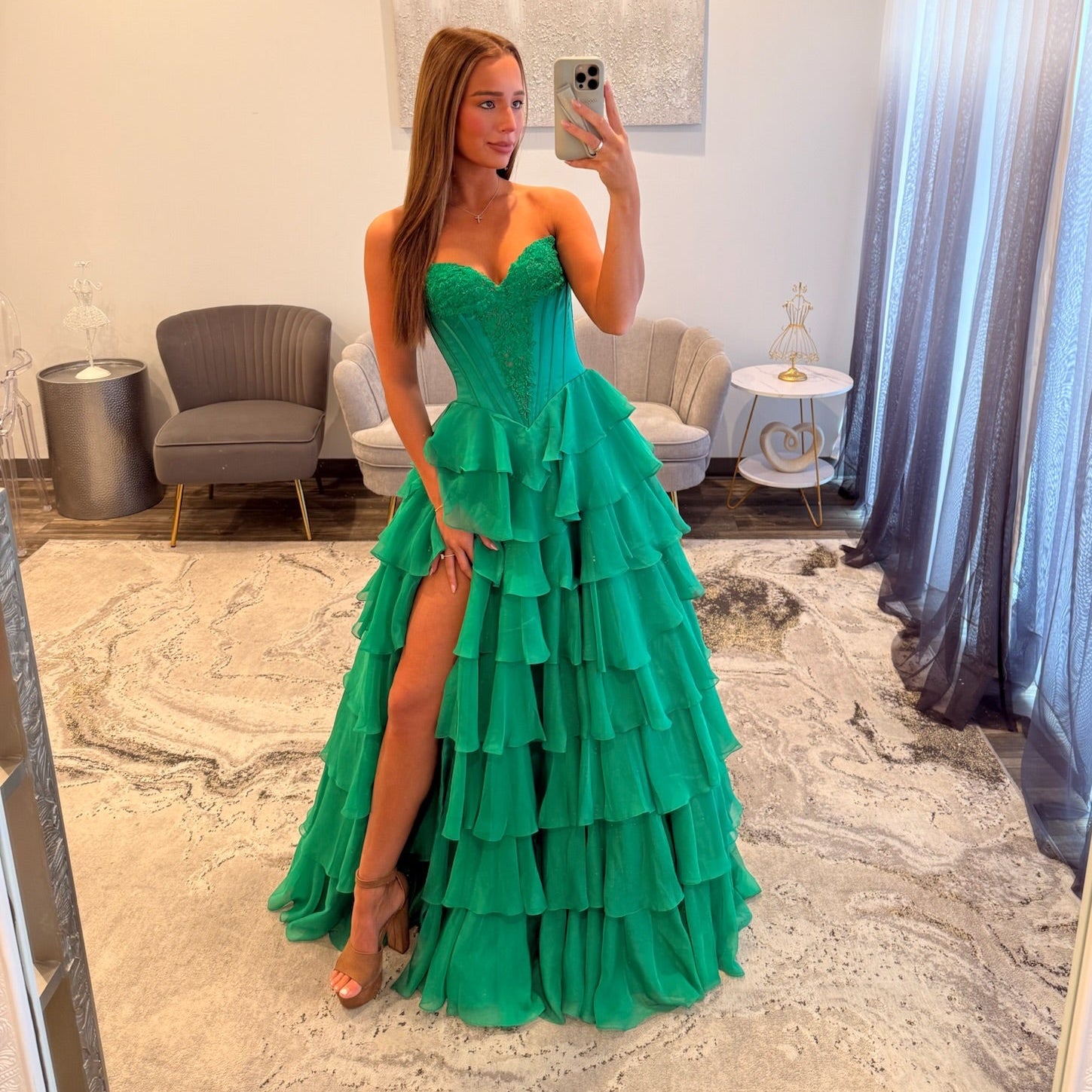 Sherri Hill 57934 Emerald Green Prom Dress JoycesTPR