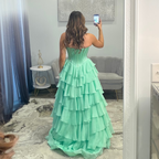 Sherri Hill 57934 Light Green Ruffled BallGown from JoycesTPR