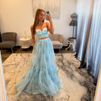 Sherri Hill 57953 Light Blue Print Prom Dress JoycesTPR
