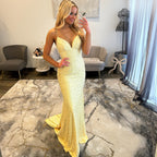 Sherri Hill 58004 Light Yellow Prom Dress 
