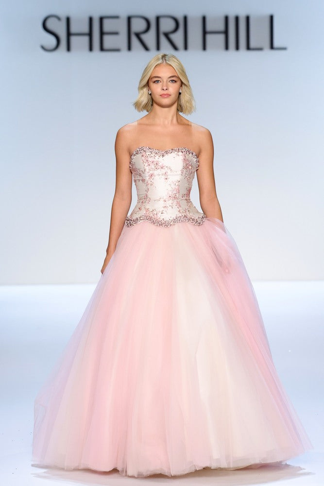 Sherri Hill 58808 | Brocade Tulle Runway Ball Gown | Joyce’sTPR Pre-Order