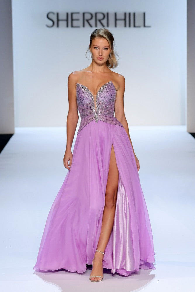 Sherri Hill 58833 | Hot Fix Chiffon A-Line Gown | Joyce’sTPR