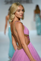 Sherri Hill 58935 | Beaded Halter Chiffon Ballgown | Joyce’sTPR